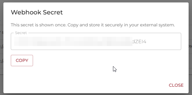 Copy webhook secret